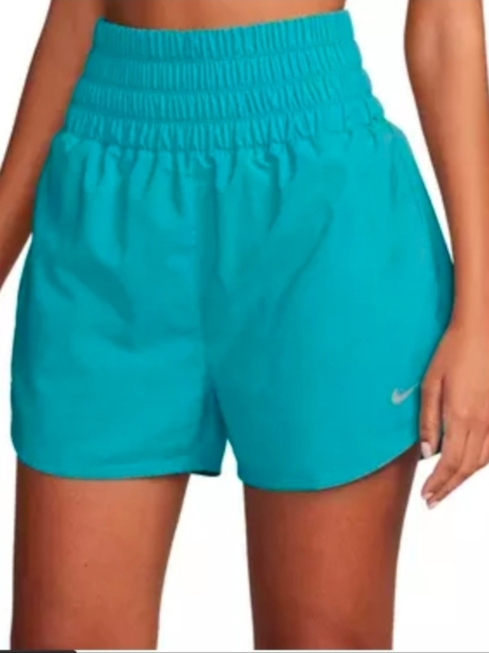 Nike Women's Turquoise High-Waist Athletic Shorts